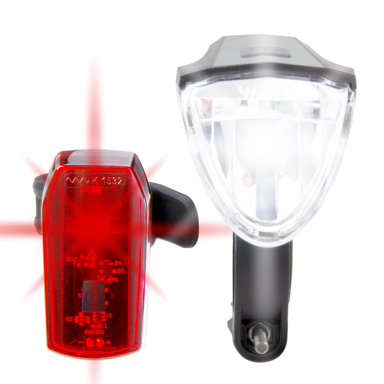 Fahrradbeleuchtungsset 60 Lux  m. Akku u. Helligkeitssensor