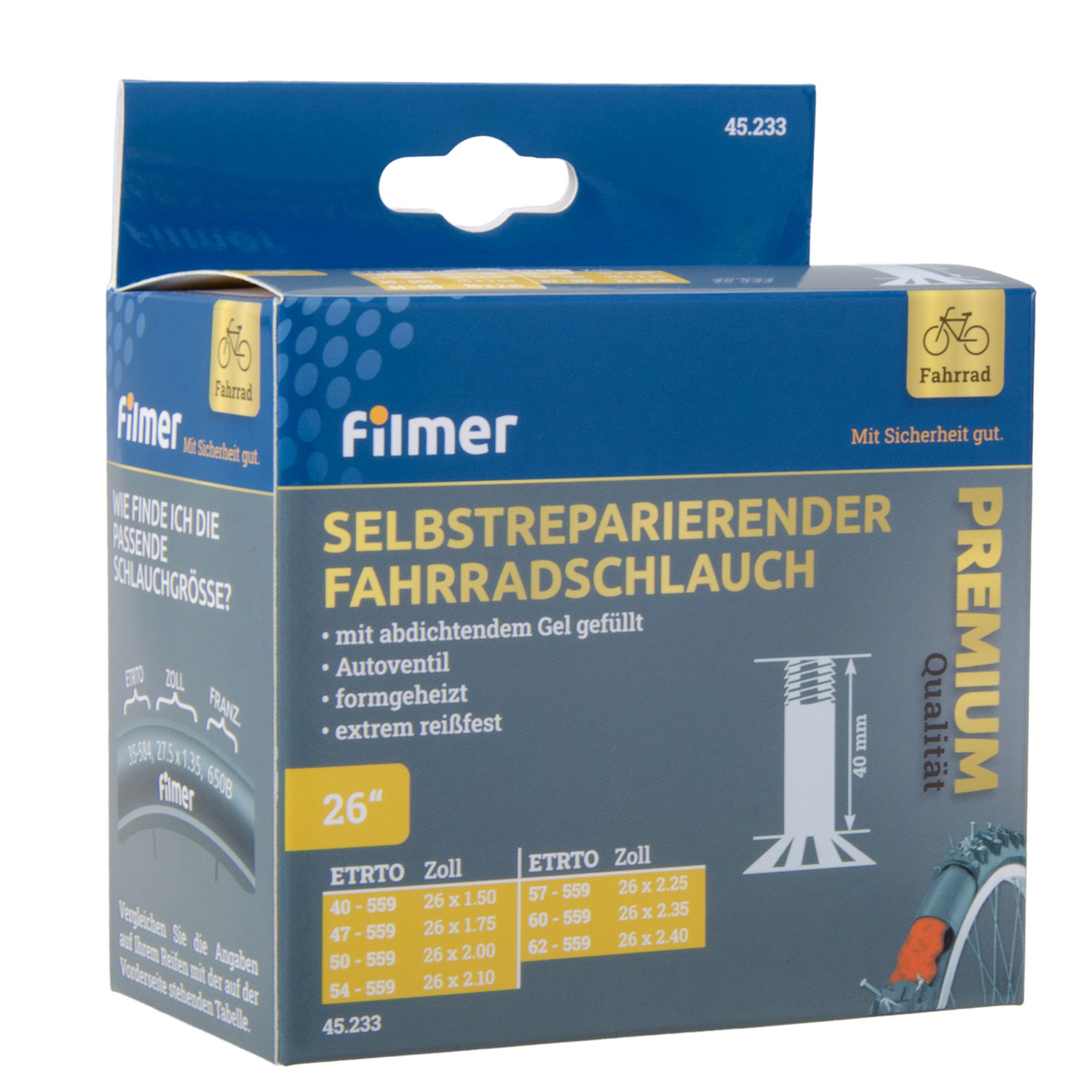 Selbstreparierender Schlauch  26 Zoll, Autoventil