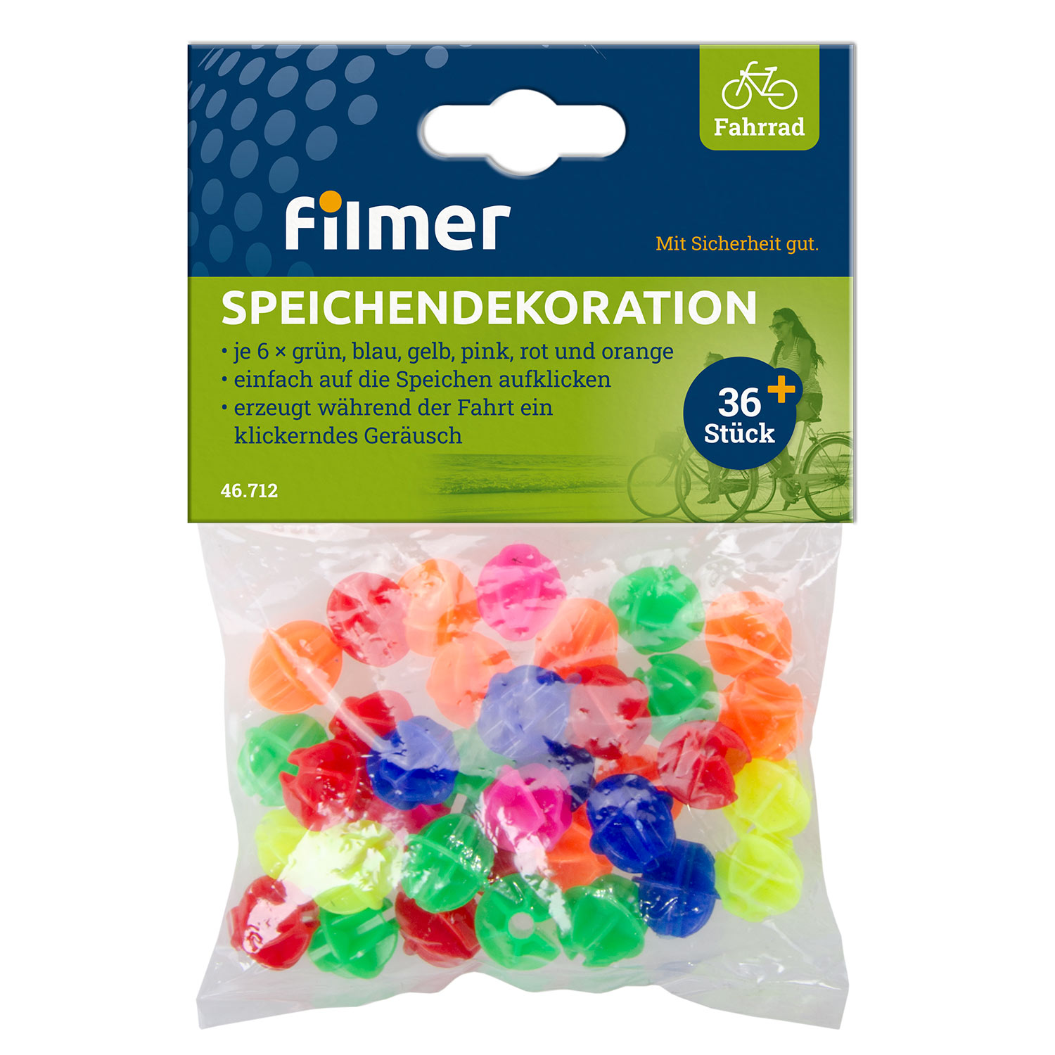 Speichendekoration 36 Stück 6 Farben