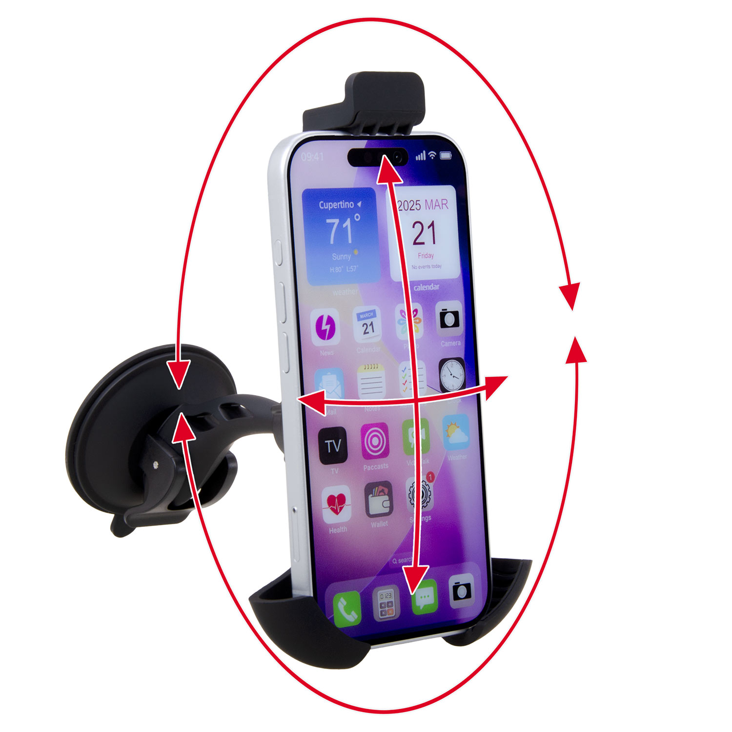 Smartphone-Halter mit Saugfuß