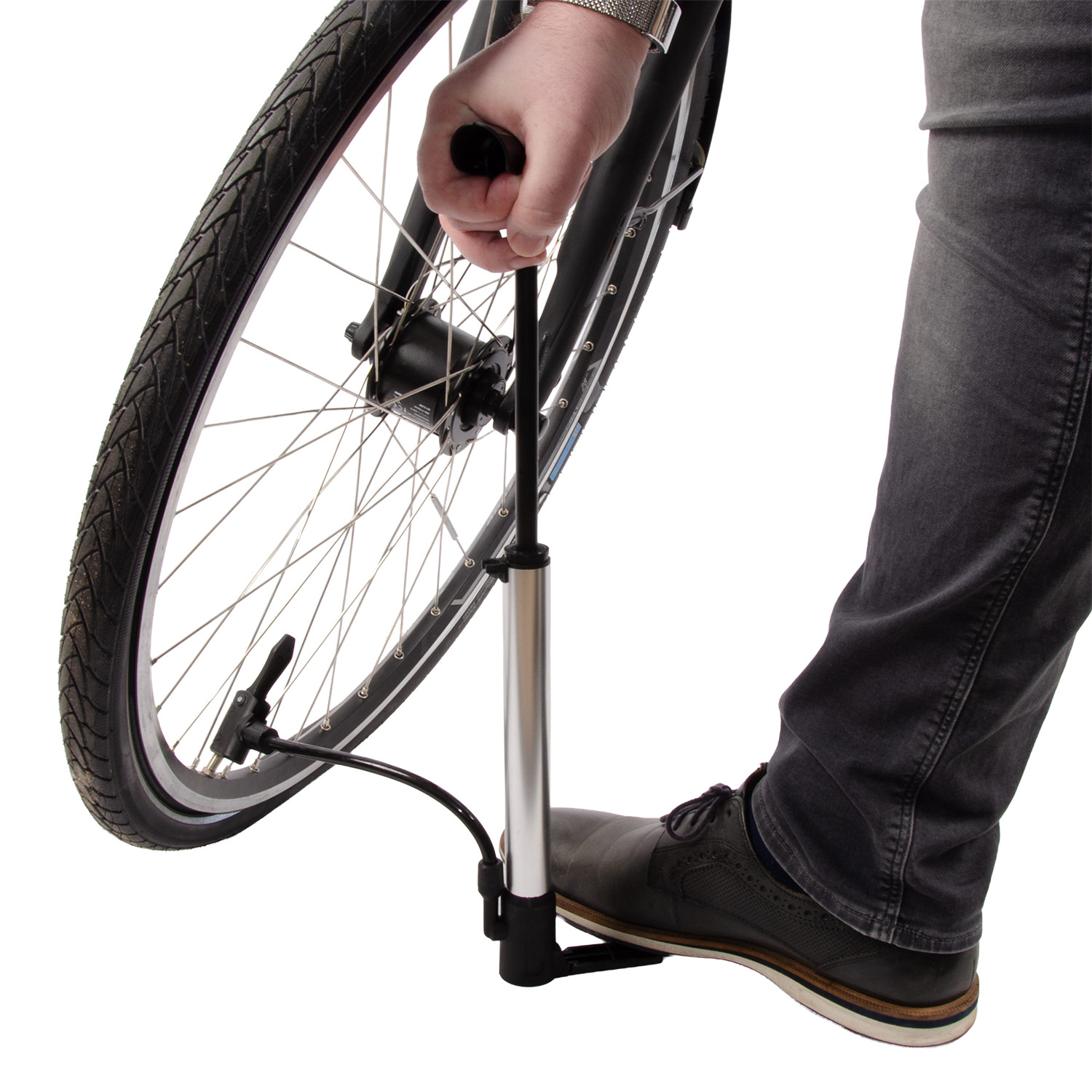 Alu-Hand- und Standluftpumpe  mit Standfuß