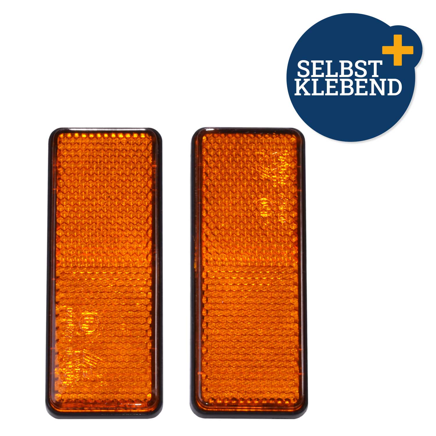 Reflektor eckig orange 2er-Set zum Ankleben