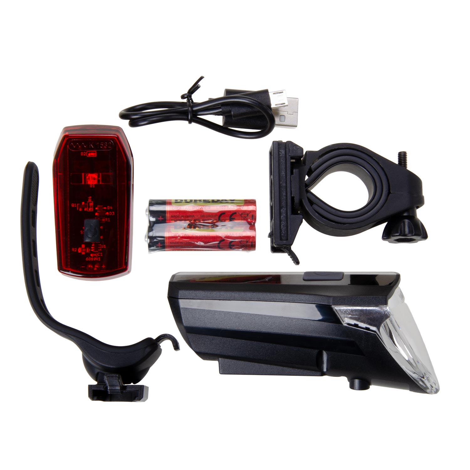 Fahrradbeleuchtungsset 60 Lux  m. Akku u. Helligkeitssensor