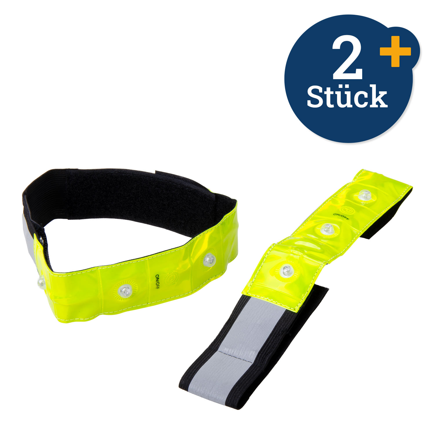 Sicherheits Reflektorbänder 2er Set mit Klettverschluss 40cm