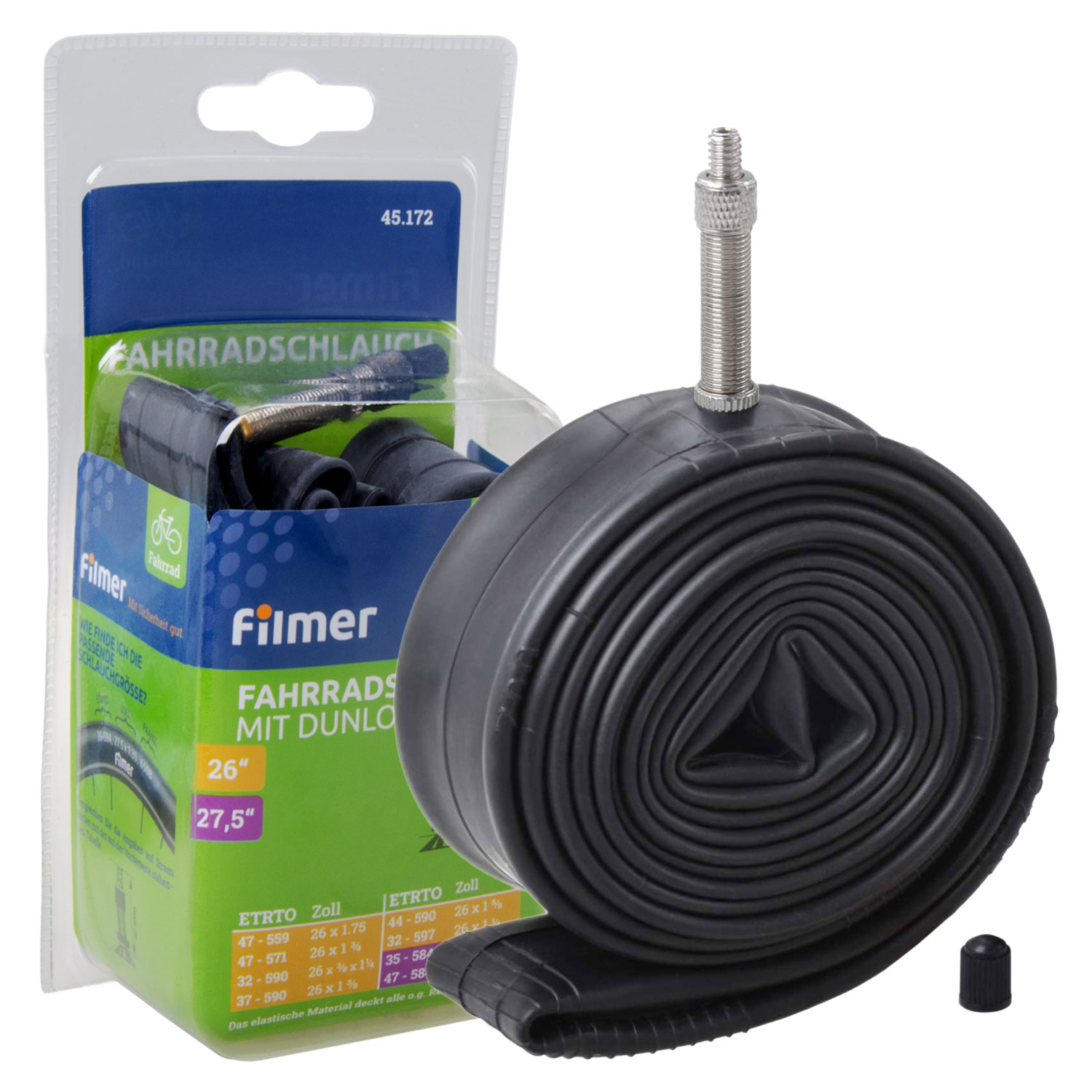 DB Fahrradschlauch 26 - 27,5  Zoll Dunlop