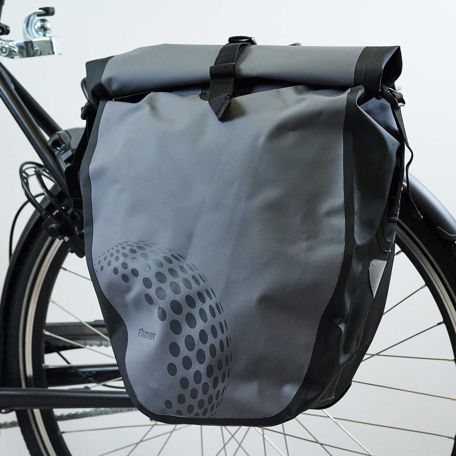 Fahrradtasche Trekking grau für Gepäckträger