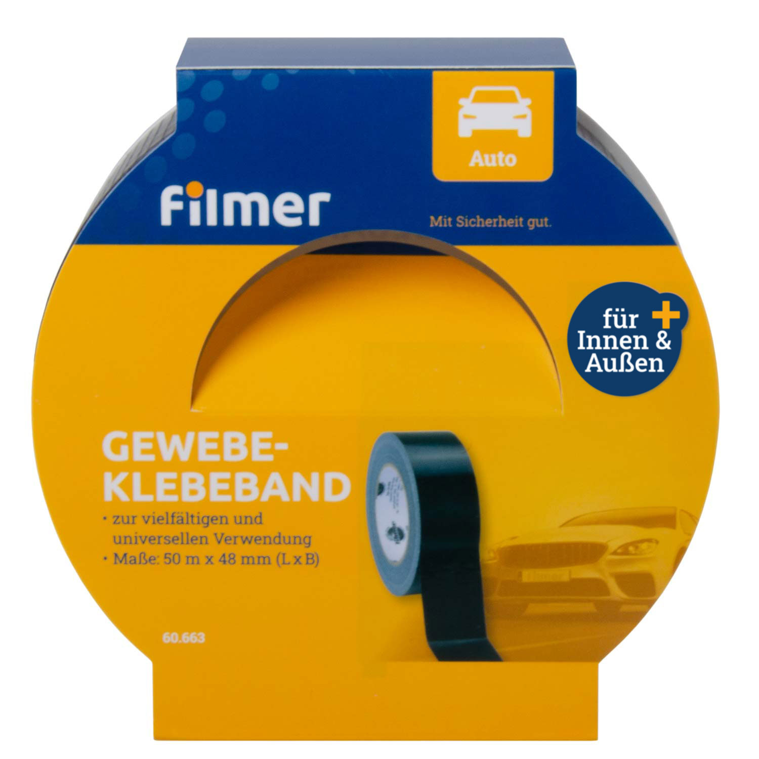 Gewebe- und Reparatur-Textil- Klebeband schwarz