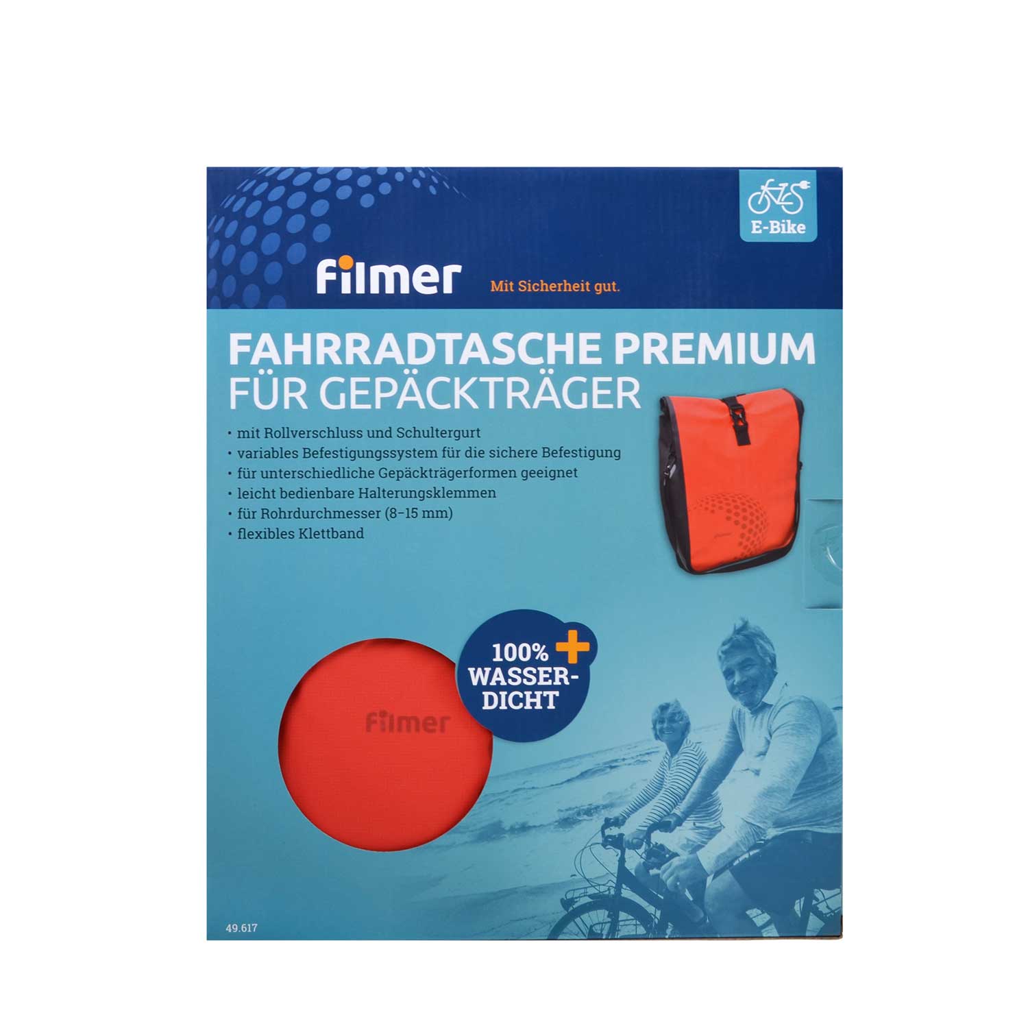 Fahrradtasche Premium rot für Gepäckträger