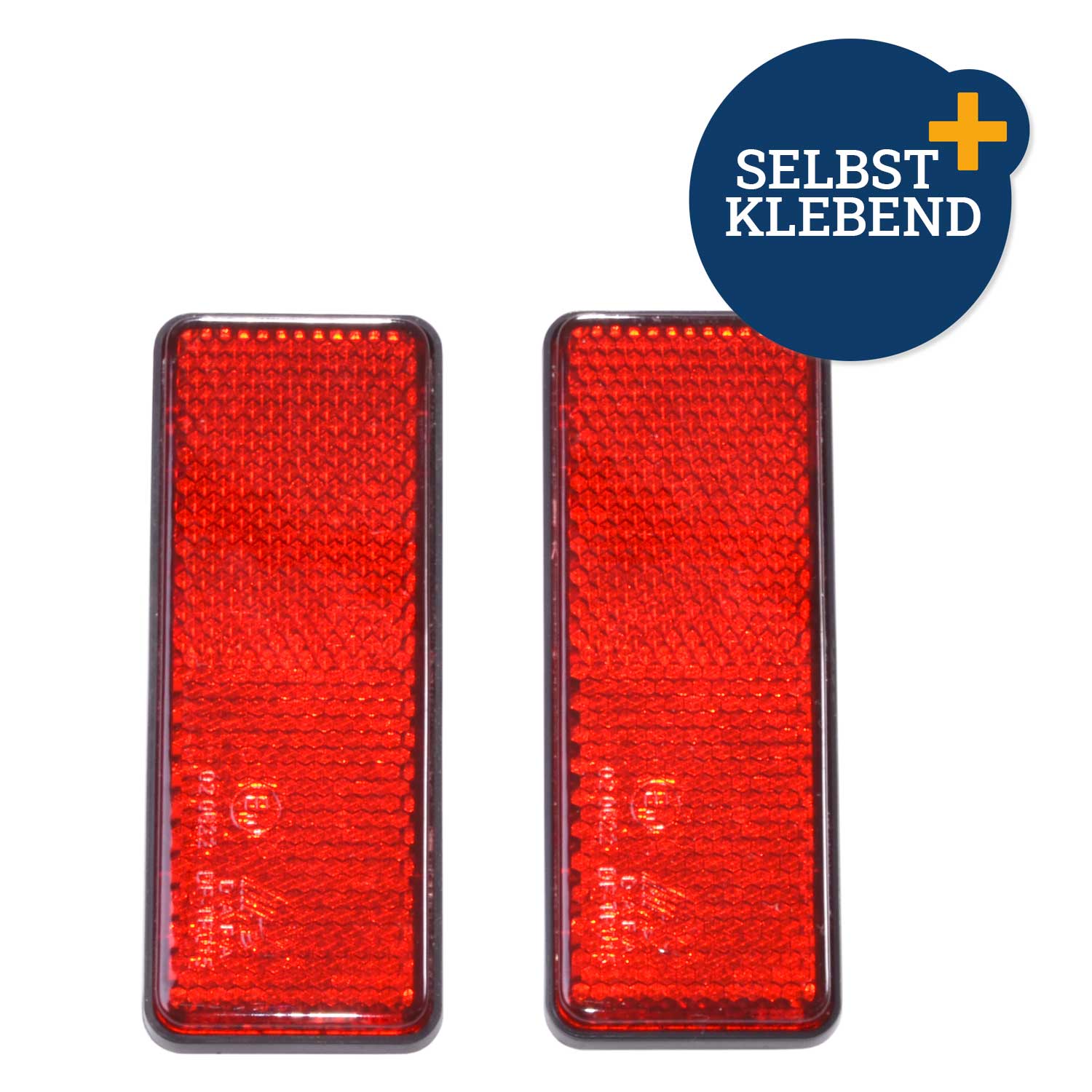 Reflektor eckig rot 2er-Set zum Ankleben