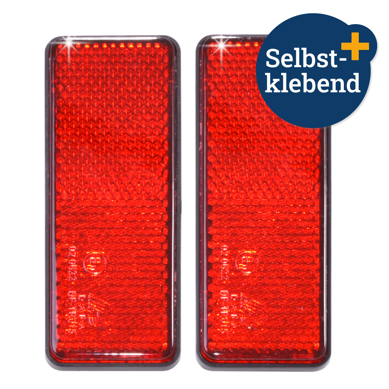 Reflektor eckig rot 2er-Set zum Ankleben