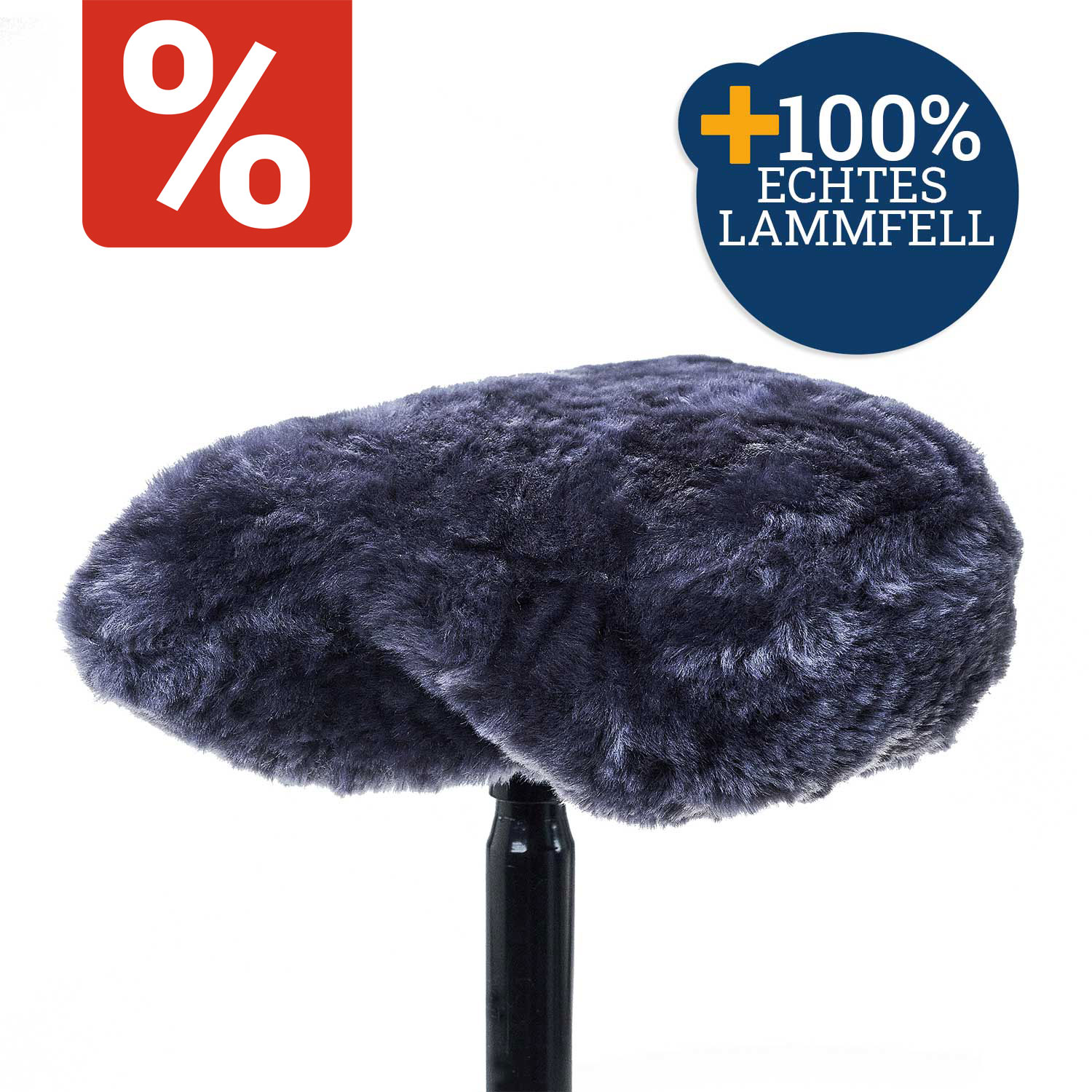 Satteldecke Lammfell grau