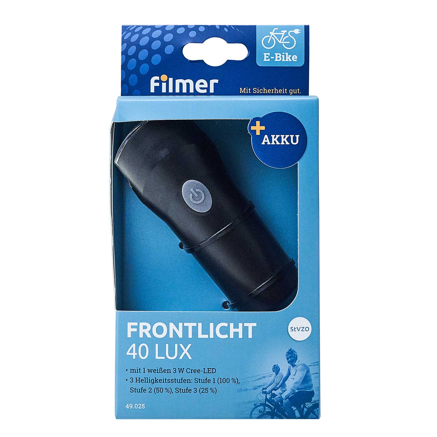 LED-Frontlicht Akku 40 LUX