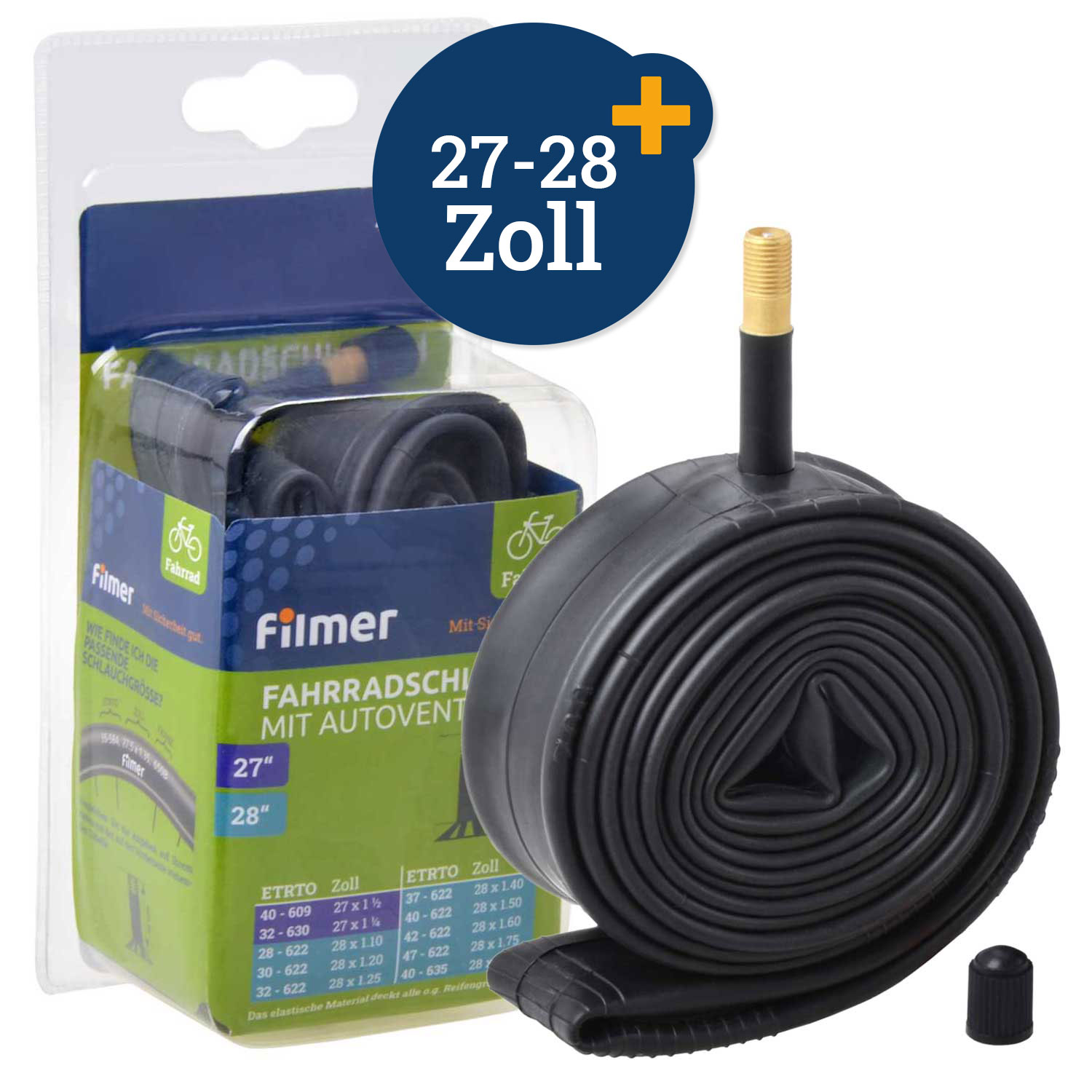 DB Fahrradschlauch 27-28 Zoll Autoventil