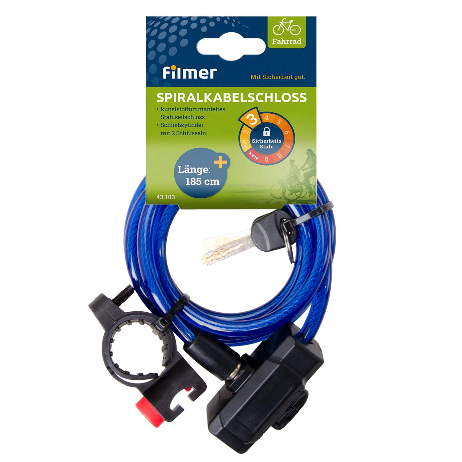 Spiralkabelschloss 185/8