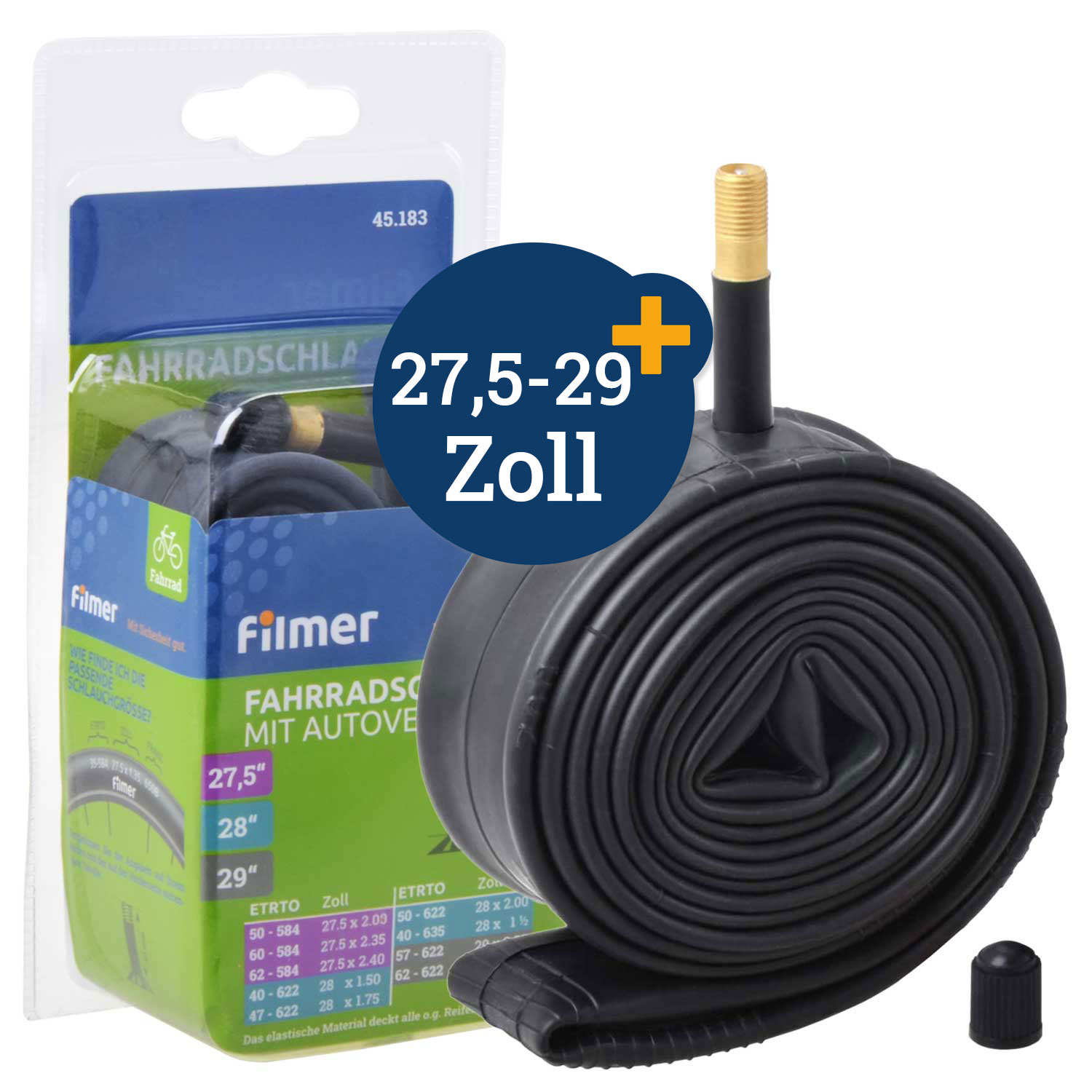 DB Fahrradschlauch 27,5 - 29  Zoll Autoventil