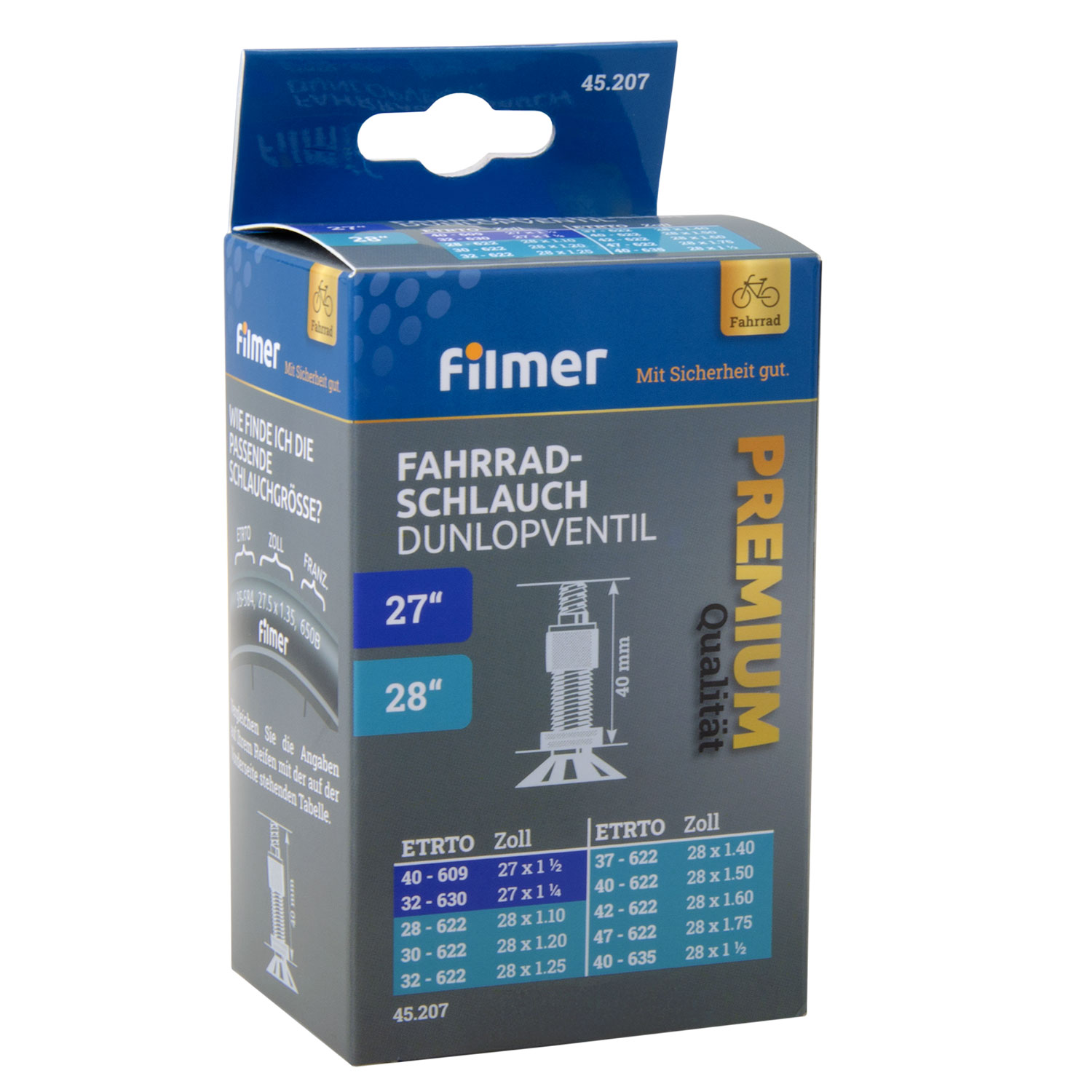 Premium Fahrradschlauch 27-28 Zoll Dunlop