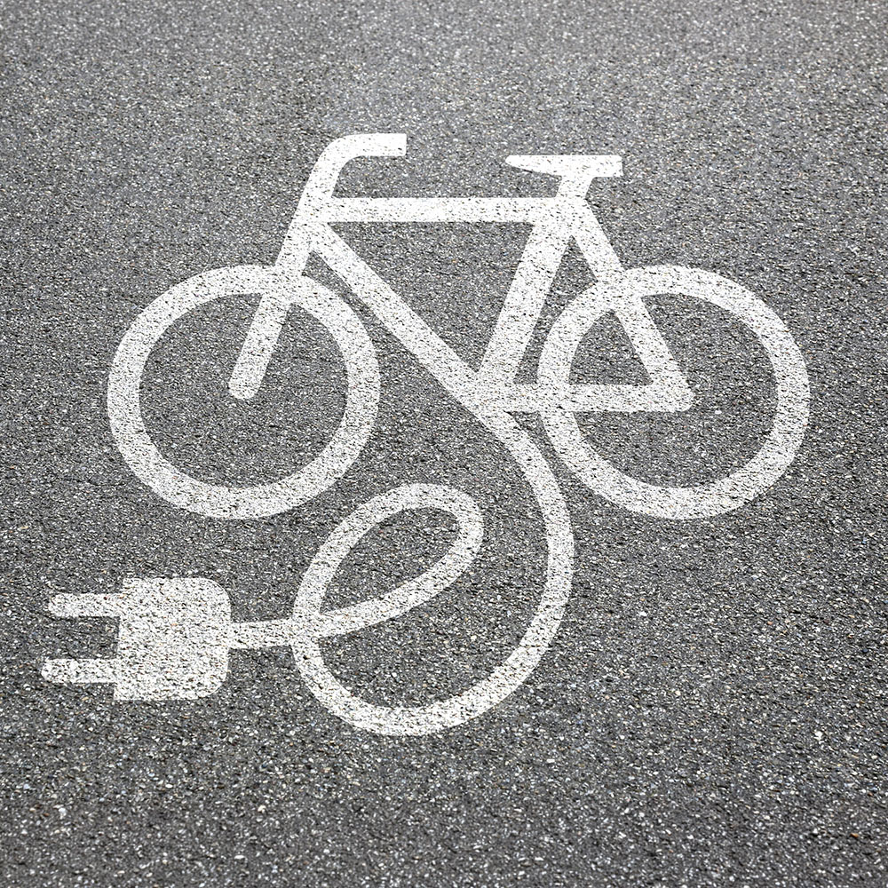 E-Bike Straßenmarkierung