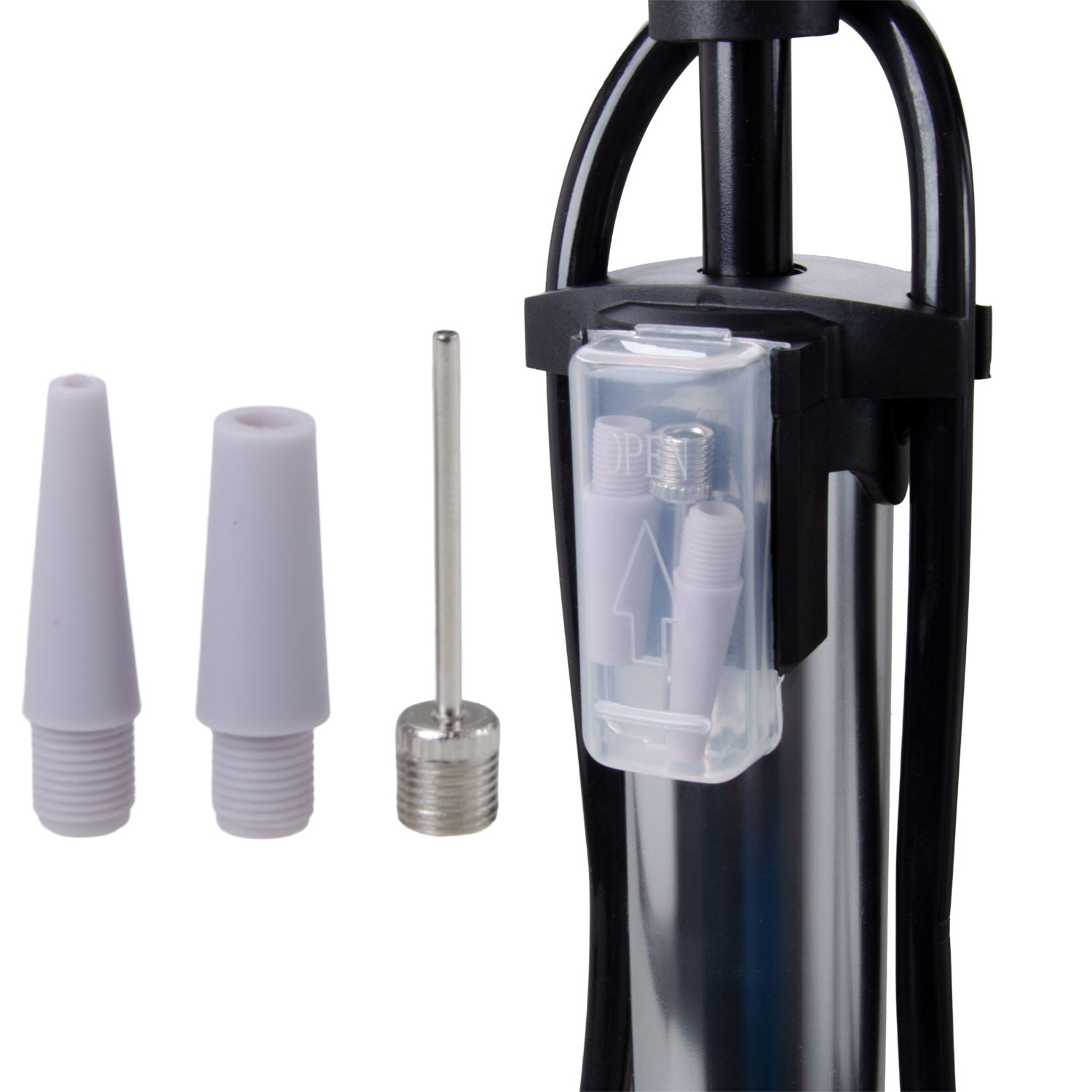 Standluftpumpe mit Manometer Aluminium
