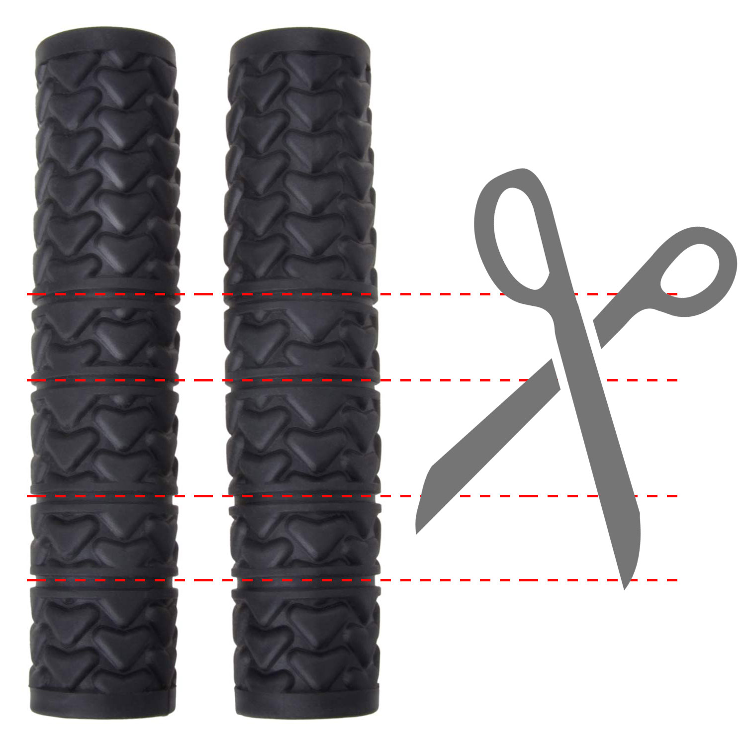 Fahrradgriffe zuschneidbar