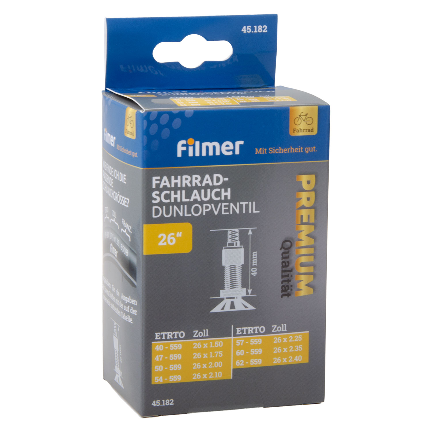 Premium Fahrradschlauch 26    Zoll Dunlop