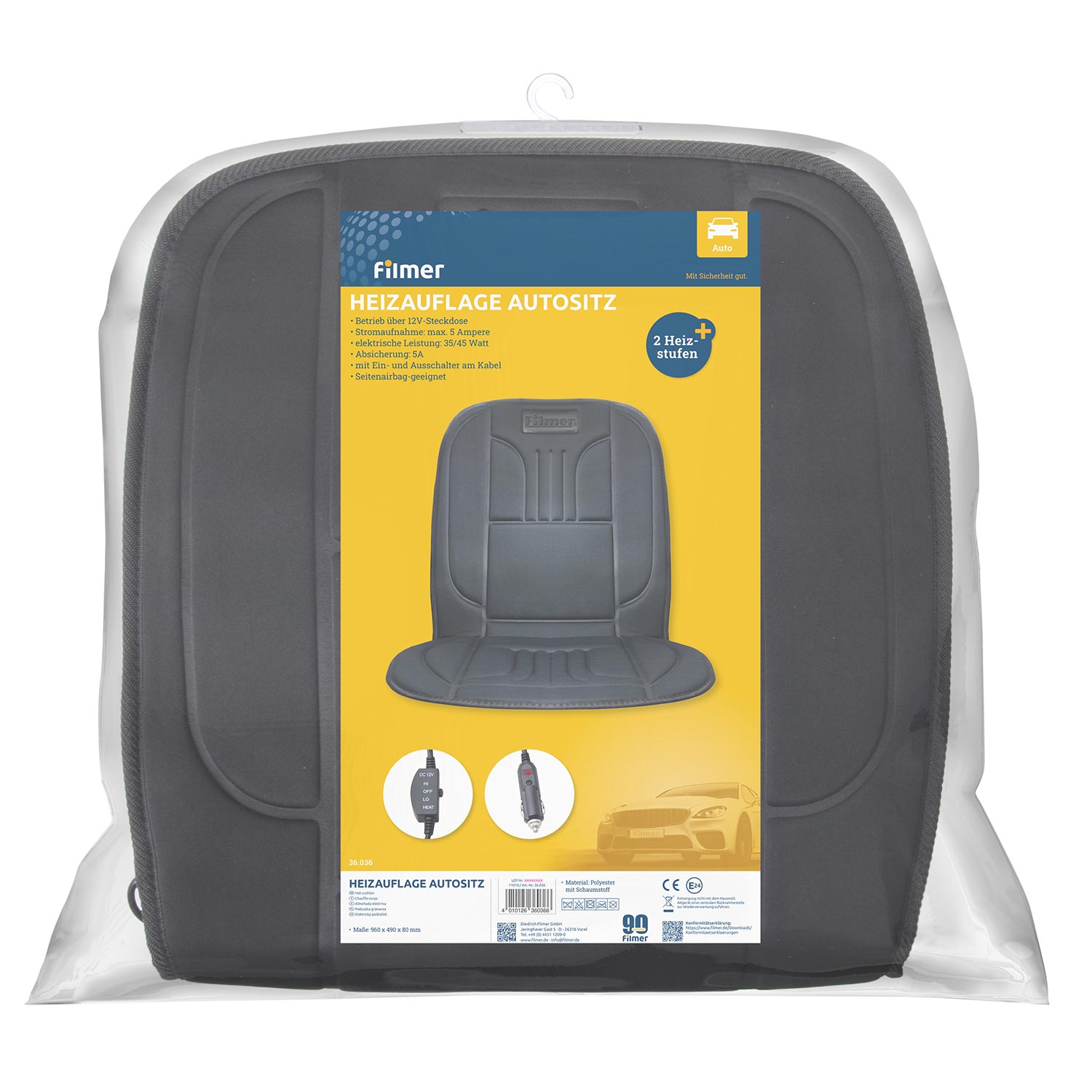 Heizkissen Comfort-Plus mit zwei Heizstufen