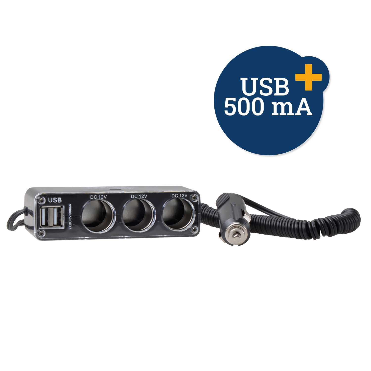 KFZ 36642: KFZ - Steckdose, 3-fach + 2x USB, 12V bei reichelt