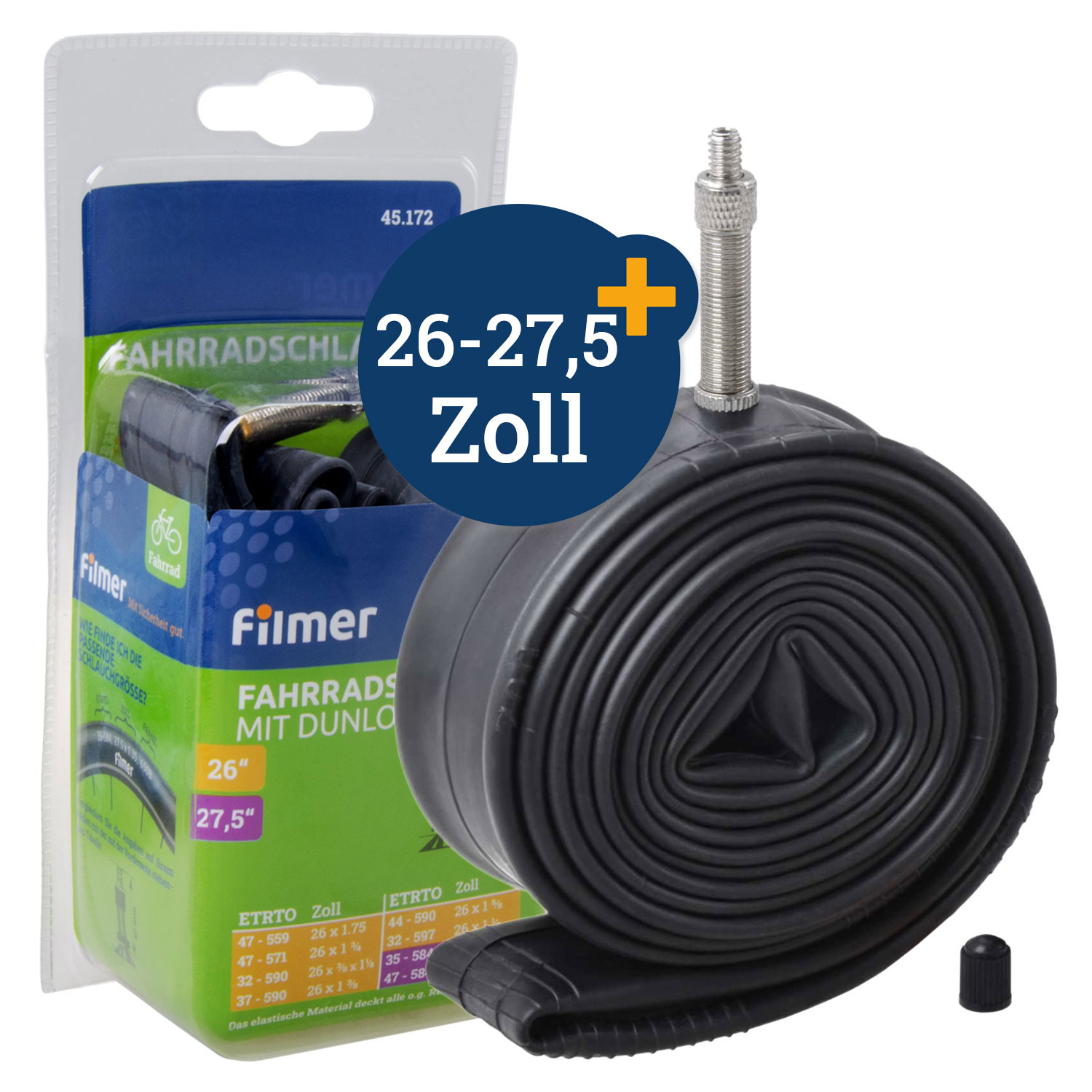 DB Fahrradschlauch 26 - 27,5  Zoll Dunlop