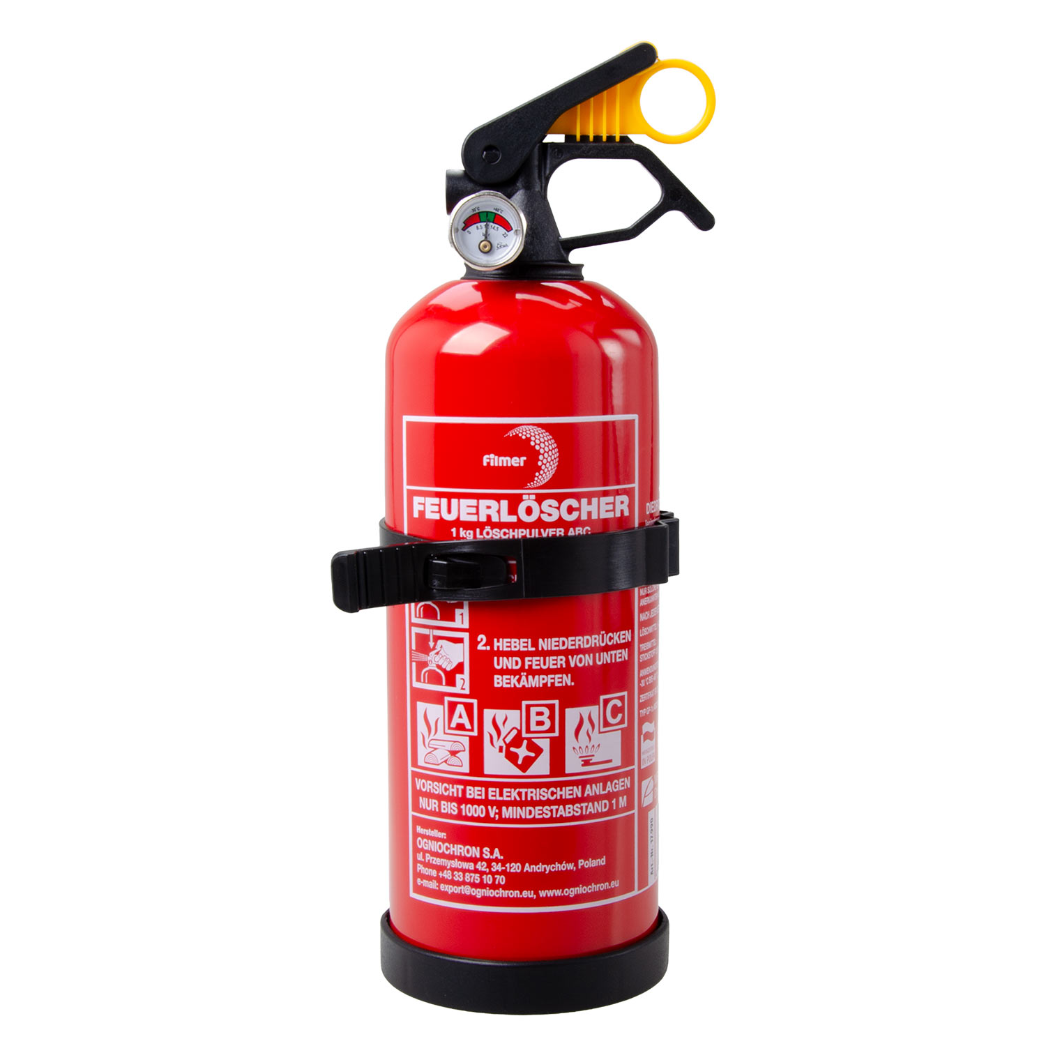 Feuerlöscher ABC 1 kg mit Halterung