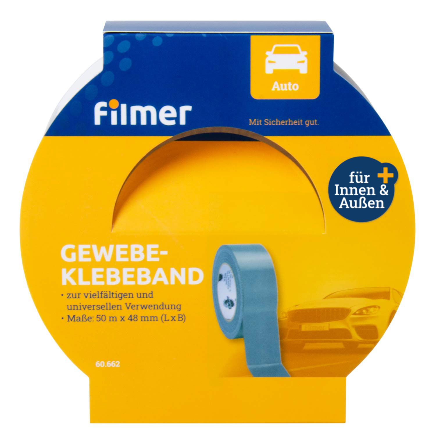 Gewebe- und Reparatur-Textil- Klebeband silber