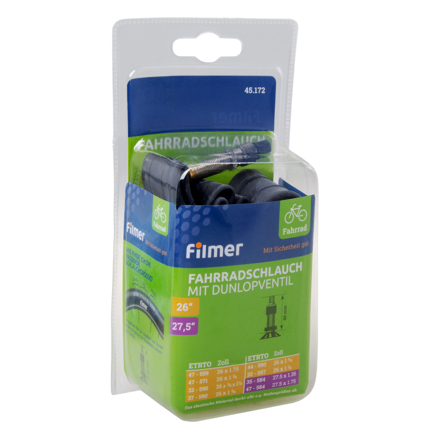 DB Fahrradschlauch 26 - 27,5  Zoll Dunlop