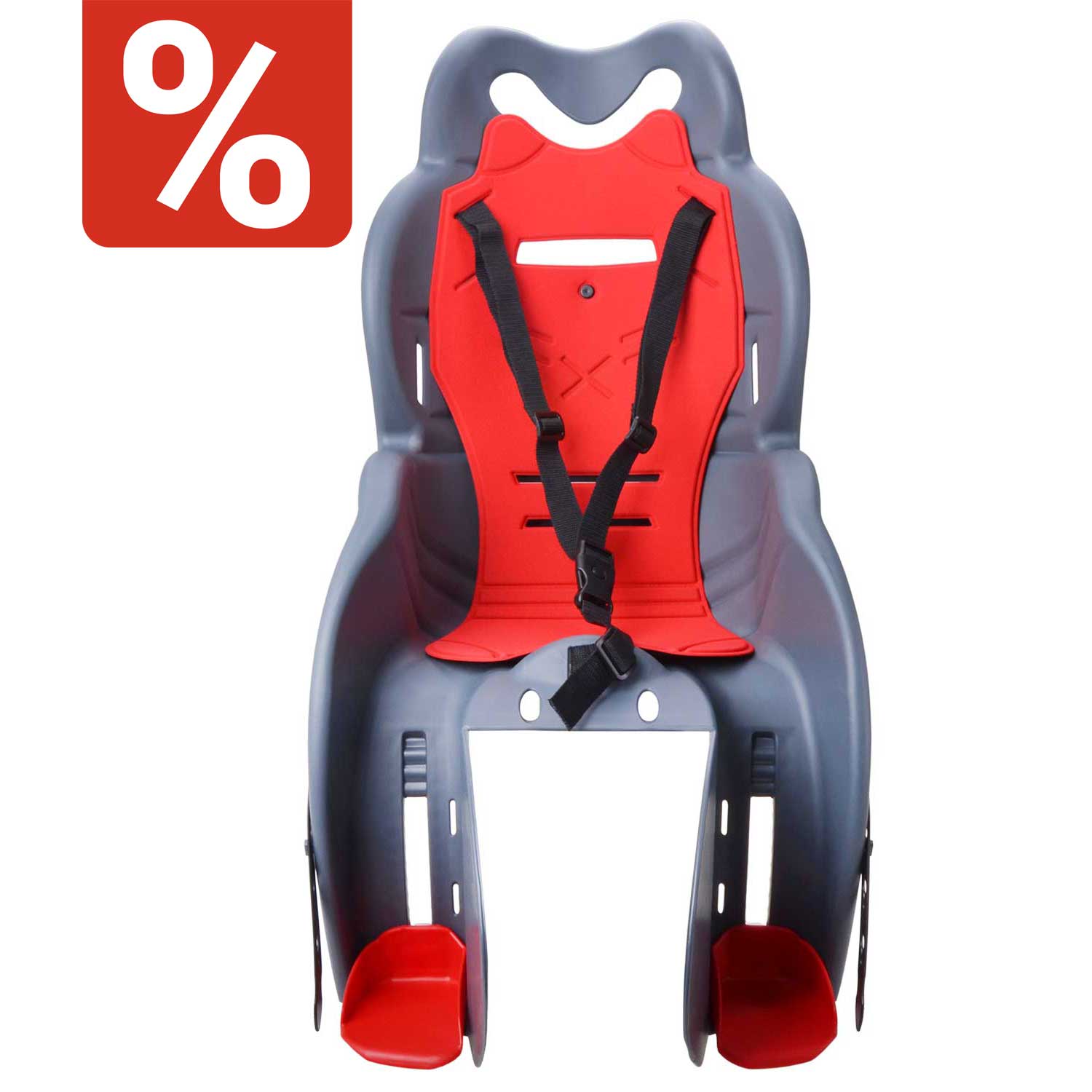 Fahrrad-Kindersitz Calippo dunkelgrau/rot