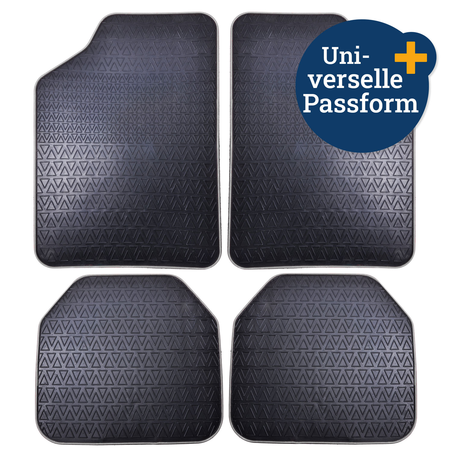 Fussmatten-Set 4-tlg. grauer  Rand