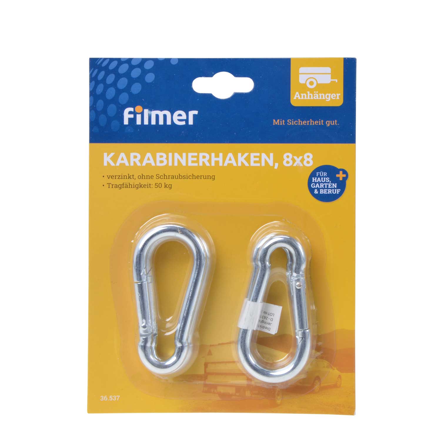 Karabinerhaken 4er-Set 8 x 8