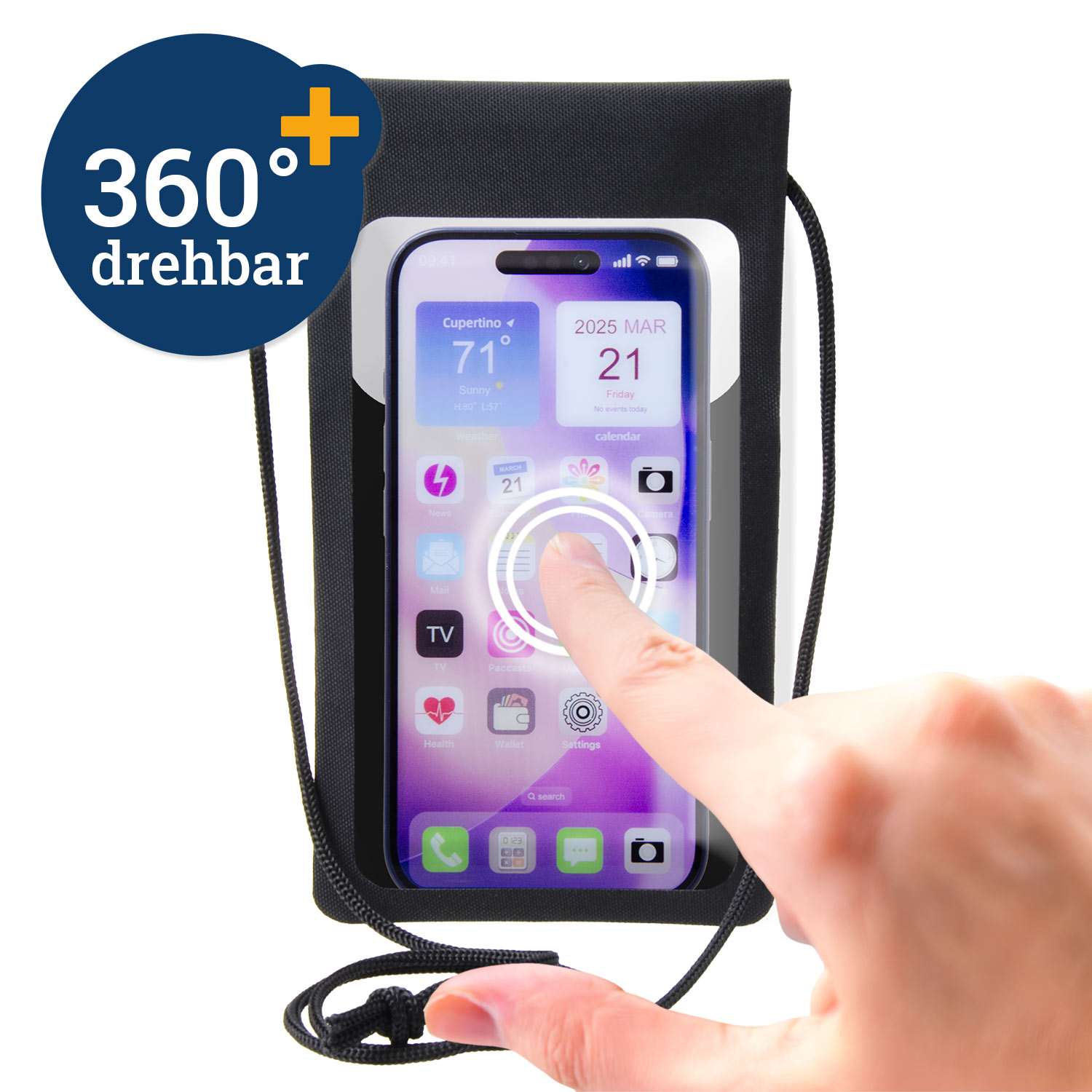 Smartphonehalter-Tasche mit Sichtfenster
