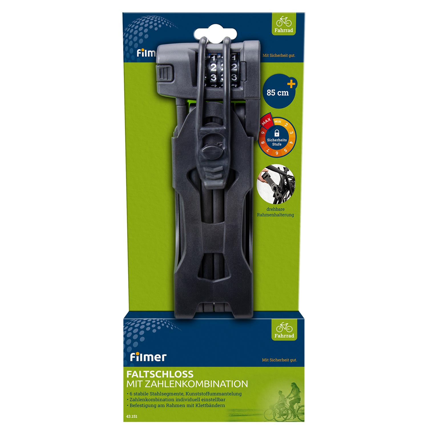 Faltschloss mit               Zahlenkombination