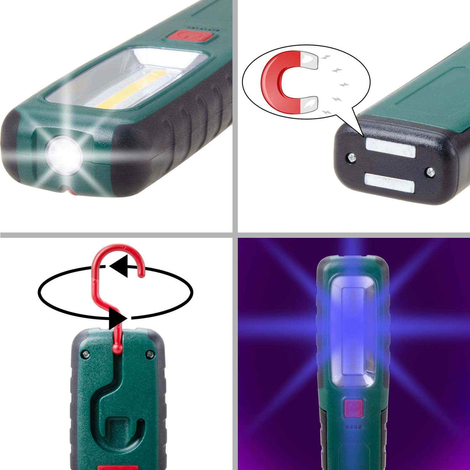 LED Arbeitsleuchte mit         Ladestation