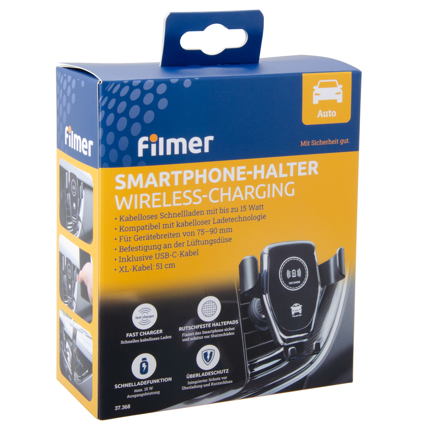 Smartphone-Halter mit         Induktionsladung