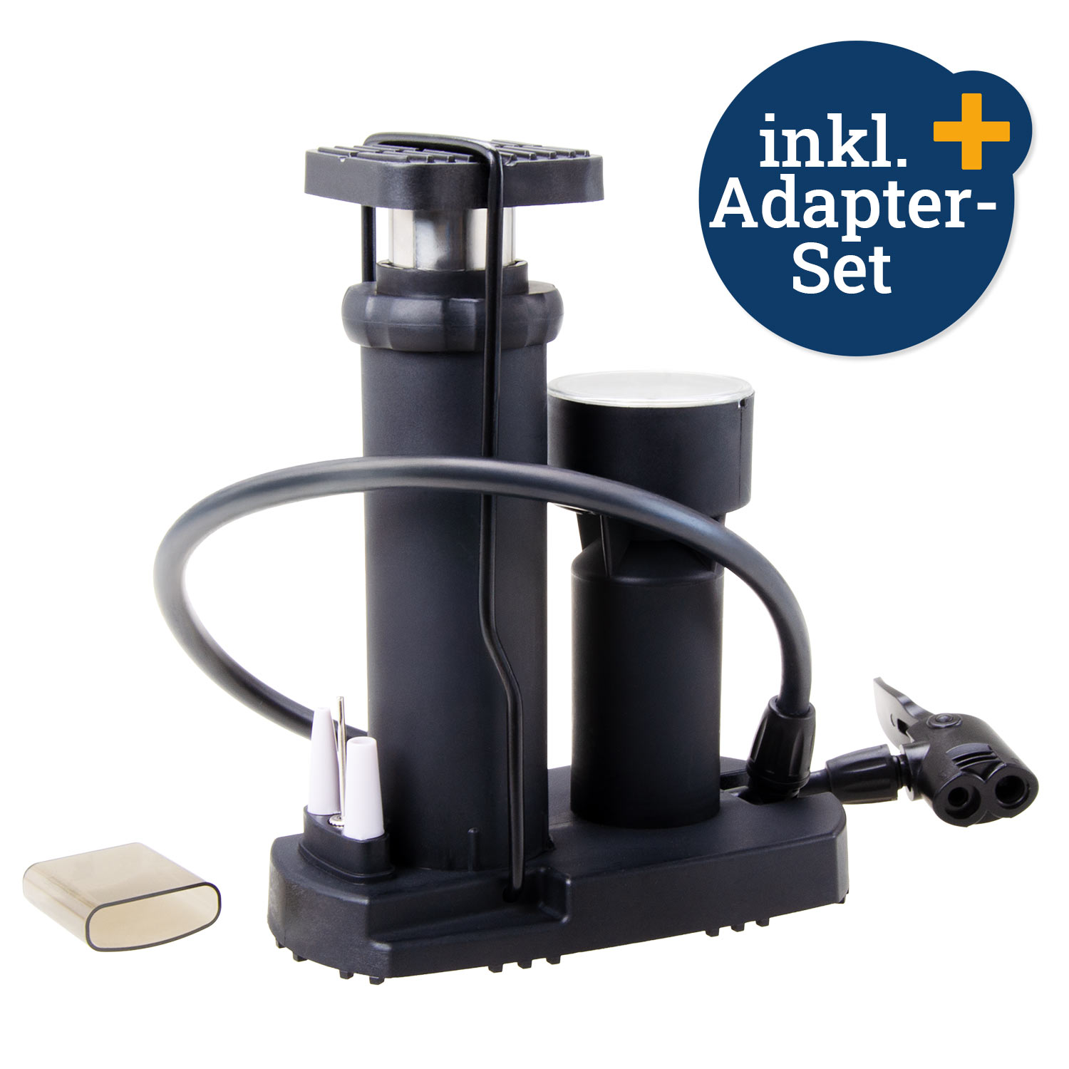 Kompakt-Fußluftpumpe alle Ventile