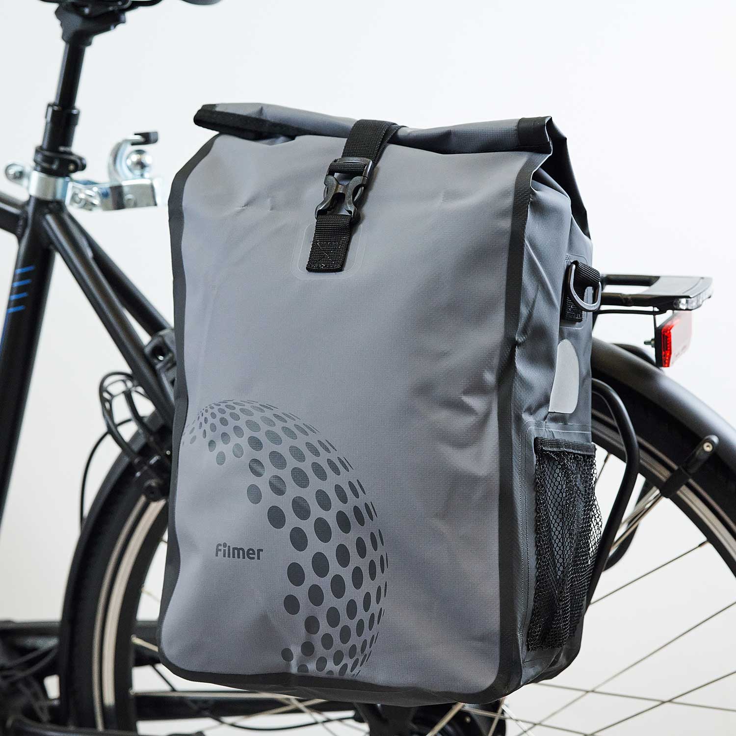 Fahrradtasche Premium grau für Gepäckträger