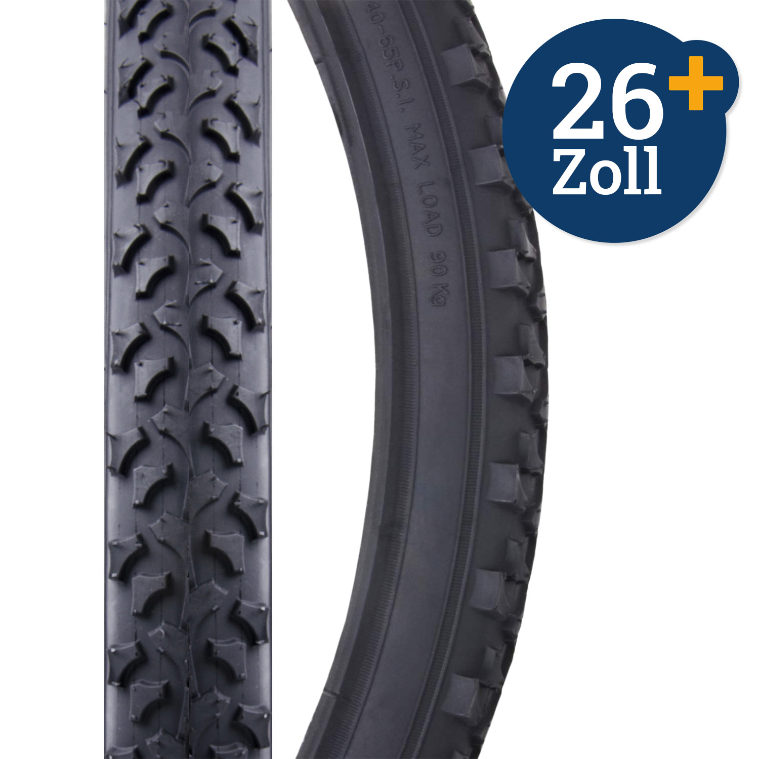 Fahrraddecke P 26x1,95/2,00 MTB-Stollenprofil schwarz