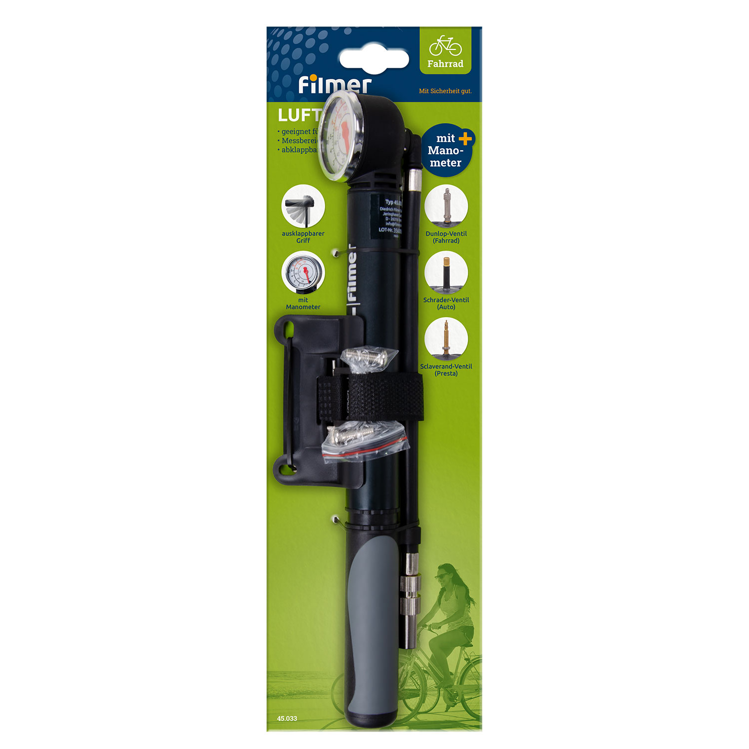 Luftpumpe mit Manometer