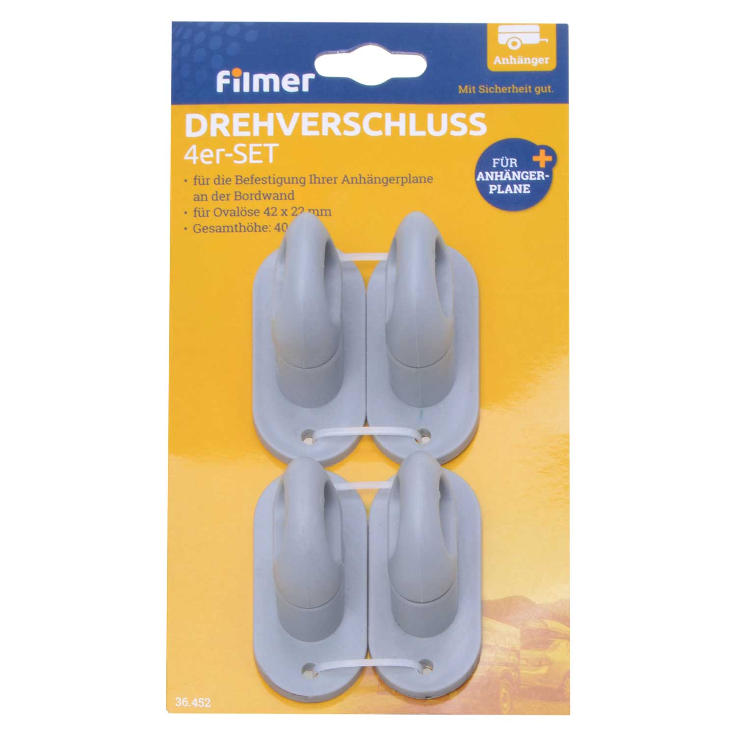 Drehverschluss 4er-Set        für Anhänger