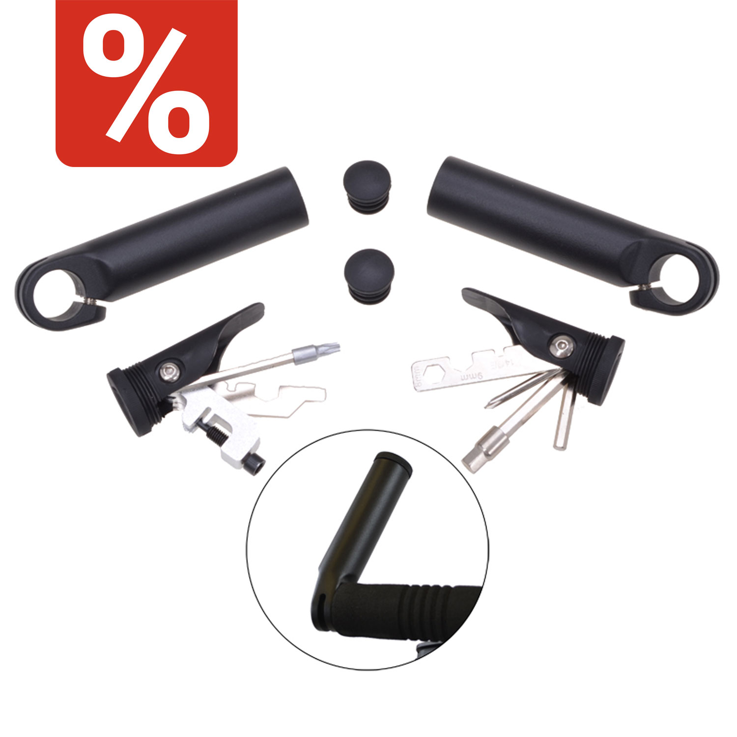 Lenkerzusatzgriffe            mit Werkzeug